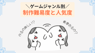 ゲームジャンル別 制作難易度と人気度